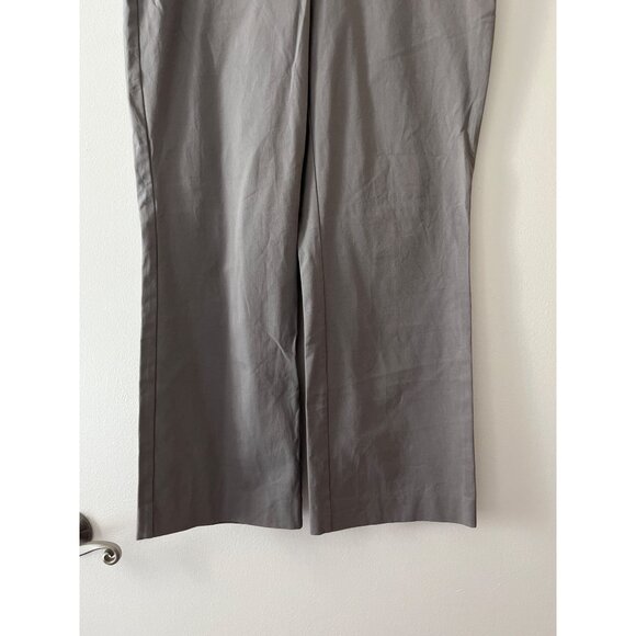 Eileen Fisher Organic Cotton Blend Gray Cropped Chino Pant Trouser Side Zip 8 - Picture 3 of 10